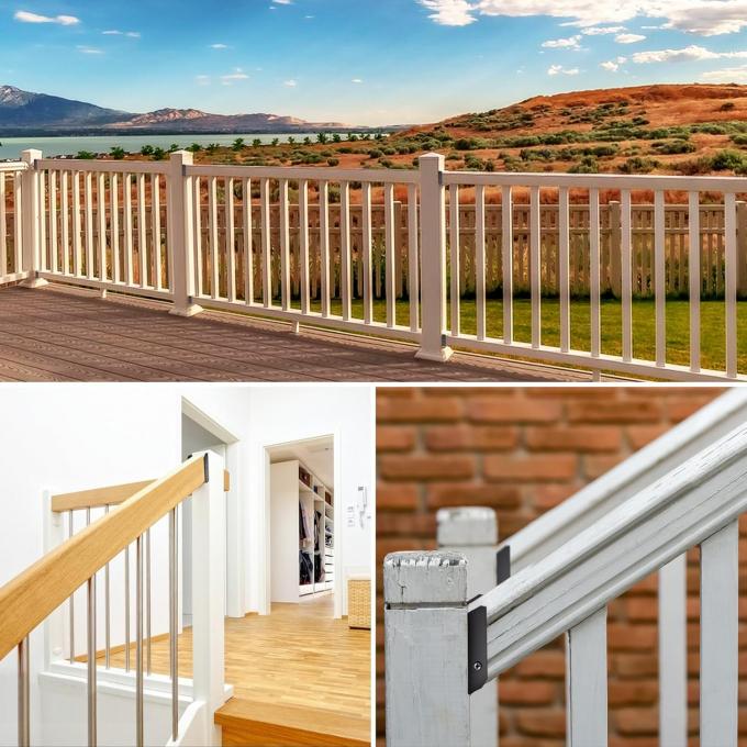 Paramètres de clôture pour 2x4 Kit de réparation en acier au carbone en bois avec connecteurs de garde-corps pour jardin 0