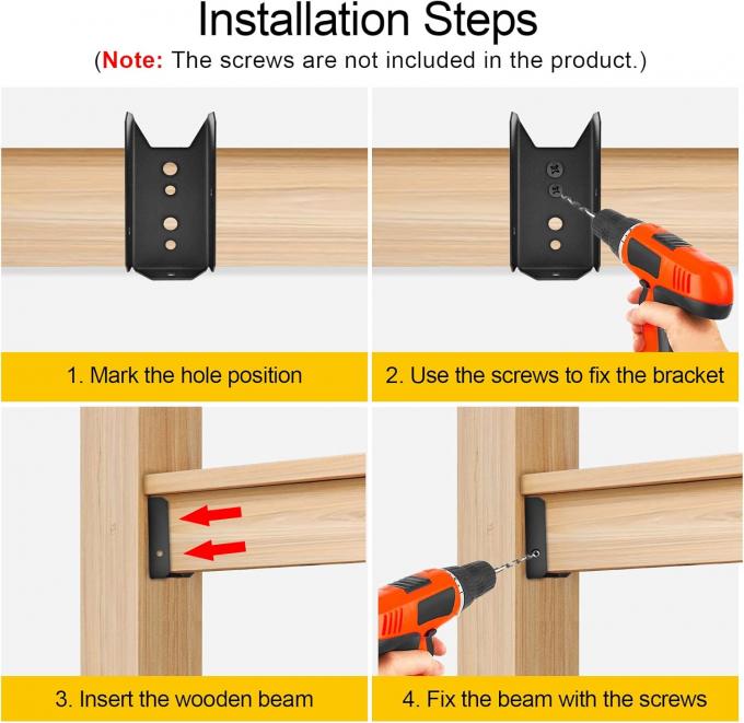 Paramètres de clôture pour 2x4 Kit de réparation en acier au carbone en bois avec connecteurs de garde-corps pour jardin 3