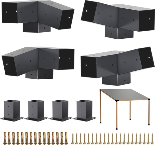 Latest company news about Pentiche à toit incliné à 15 ° 75 ° Bracket d'angle Pergola avec kit de gazebo post-base pour 4x4 '' poutres en bois hangars de patio à bois