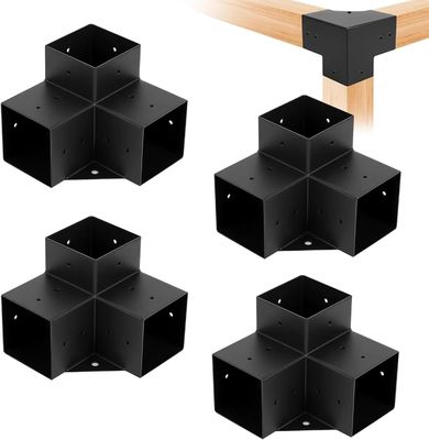 Ensemble de supports de pergola modernes pour l'extérieur, kit de base pour poteau en bois avec supports en acier, dimensions modulaires, kits de supports de pergola