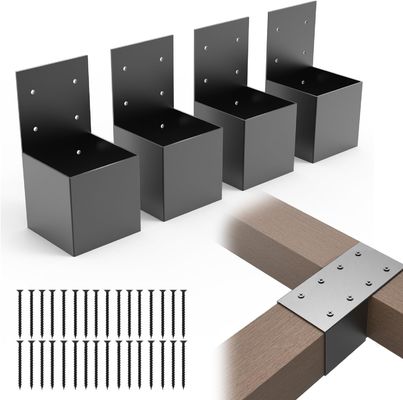 2x4 Pergola Brackets Kit réel 1.6x3.6 pouces Pergola Post Top Rafter Brackets Deck Railing Brackets