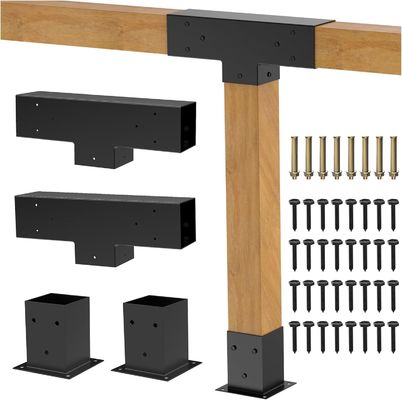 30° Pergola Bracket Kit pour 4x4 Bois, connecteur de bois de bricolage en forme de L, pergola extérieure et matériel de construction de porche